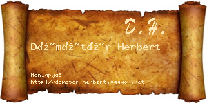 Dömötör Herbert névjegykártya